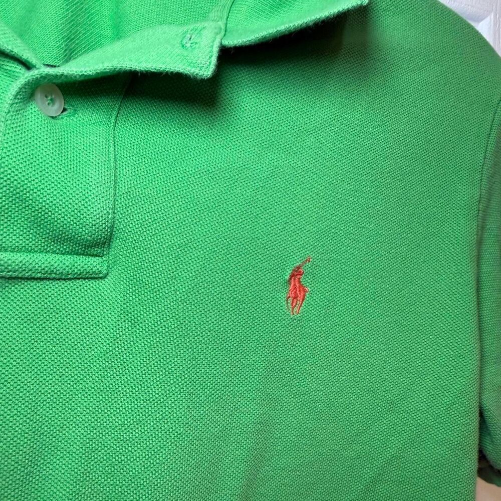 Ralph Lauren Women's Vintage Y2K 2000s Green Skinny Polo Shirt - Picture 3 of 5